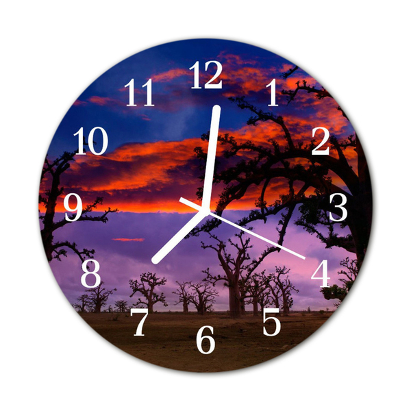 Horloge murale en verre Arbres