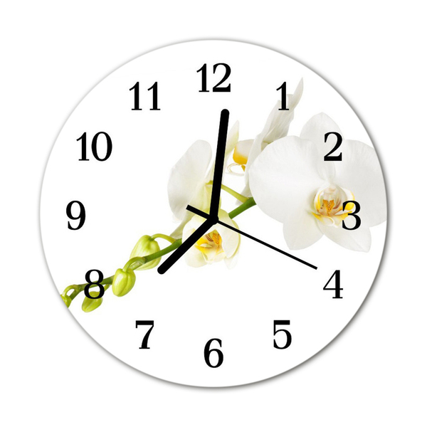 Horloge murale en verre Orchidée