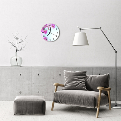 Horloge murale en verre Orchidée