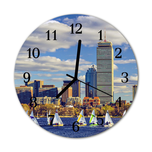 Horloge murale en verre Voiliers