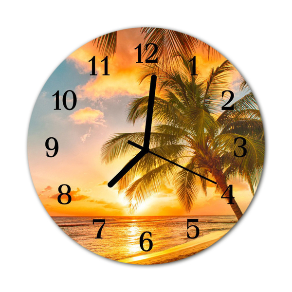 Horloge murale en verre Coucher du soleil