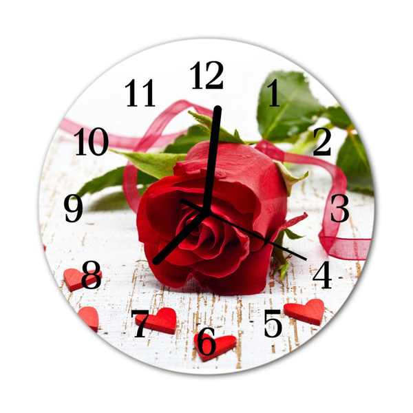 Horloge murale en verre Rose