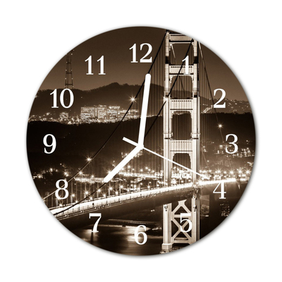 Horloge murale en verre Pont