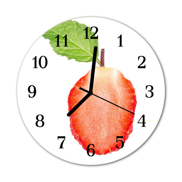 Horloge murale en verre Fraise