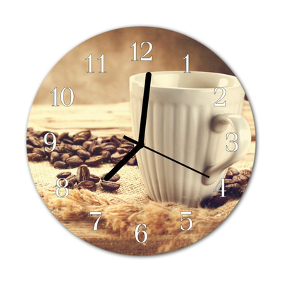 Horloge murale en verre Café