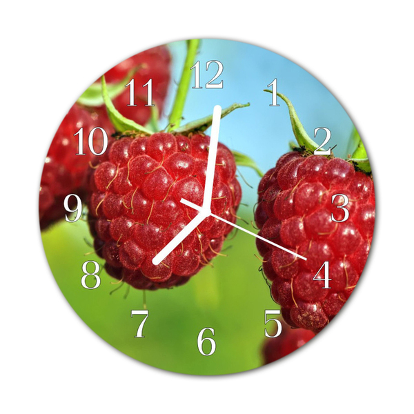 Horloge murale en verre Framboises