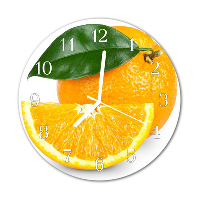 Horloge murale en verre Oranges