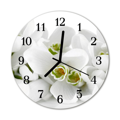 Horloge murale en verre Fleurs