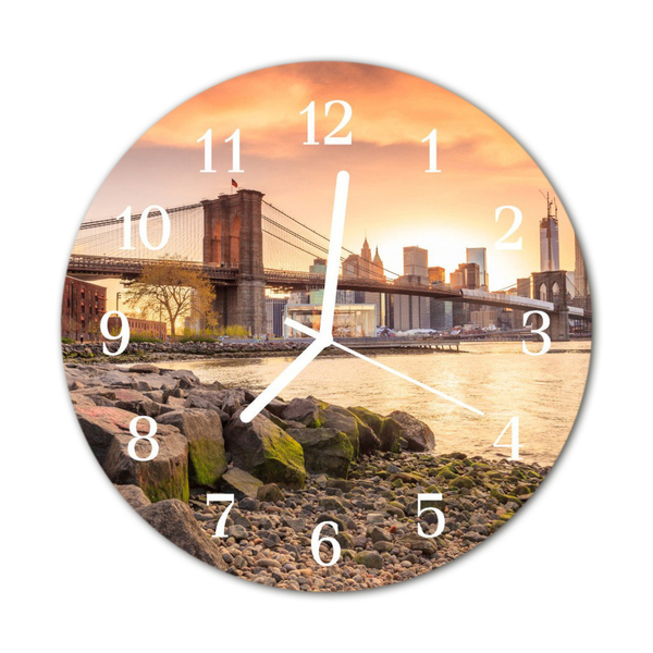 Horloge murale en verre Ville pont