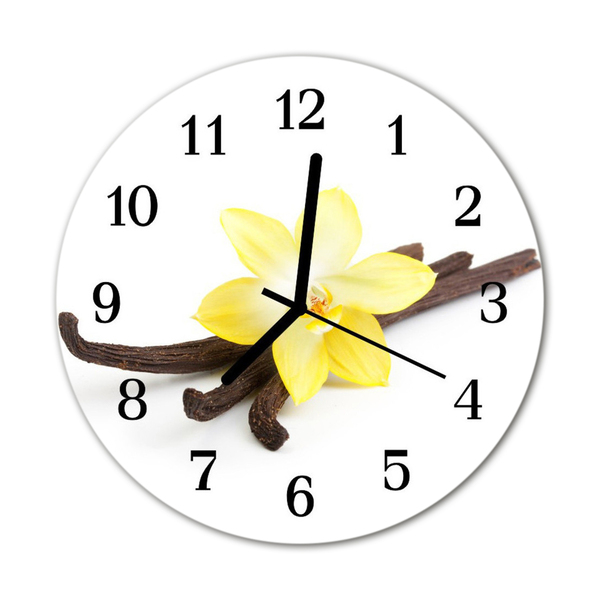 Horloge murale en verre Orchidée vanille