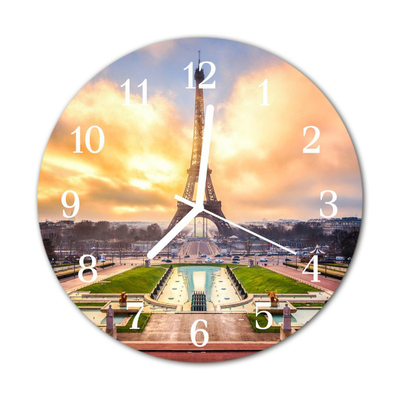 Horloge murale en verre Tour eiffel