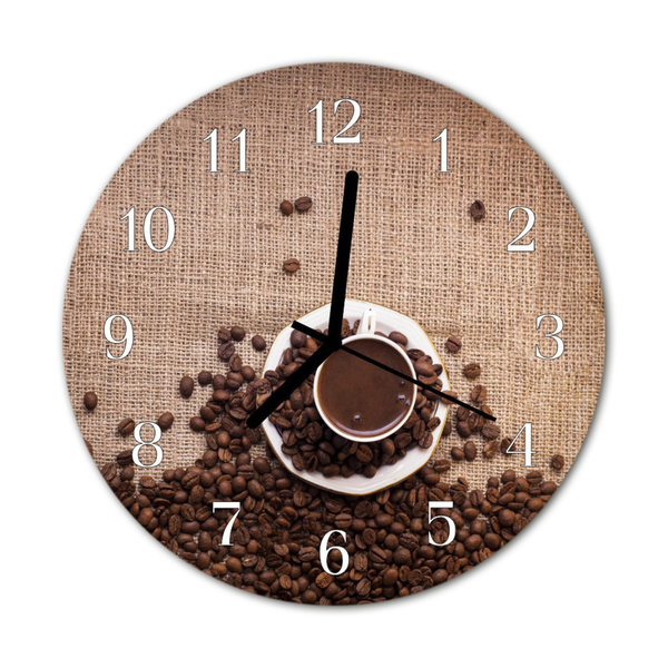 Horloge murale en verre Café en grains