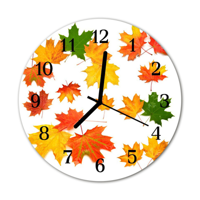 Horloge murale en verre Feuilles