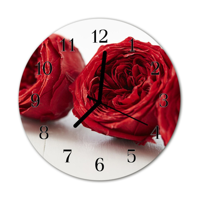 Horloge murale en verre Fleurs