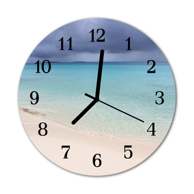 Horloge murale en verre Plage