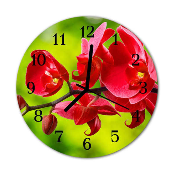 Horloge murale en verre Orchidée