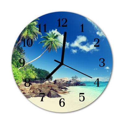 Horloge murale en verre Plage de palmiers