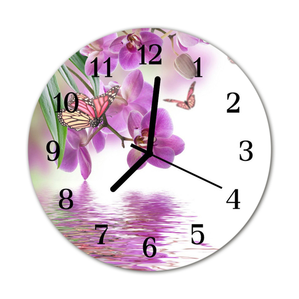 Horloge murale en verre Papillons