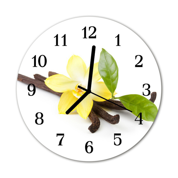 Horloge murale en verre Orchidée vanille