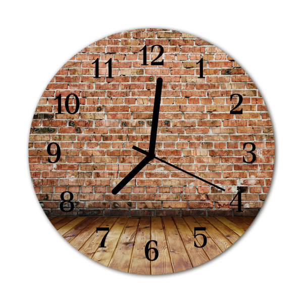 Horloge murale en verre Brique