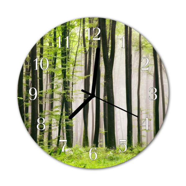 Horloge murale en verre Forêt