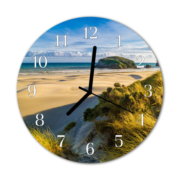 Horloge murale en verre Plage