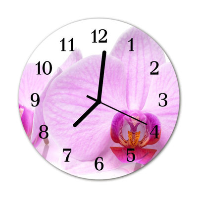 Horloge murale en verre Orchidée