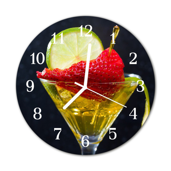 Horloge murale en verre Cocktail