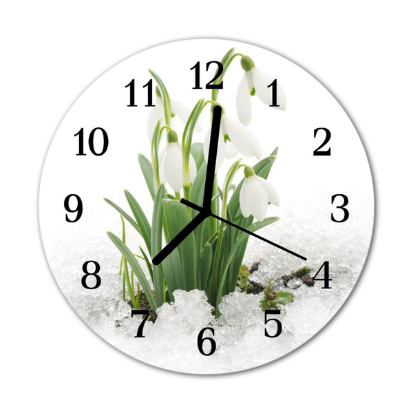 Horloge murale en verre Perce-neige