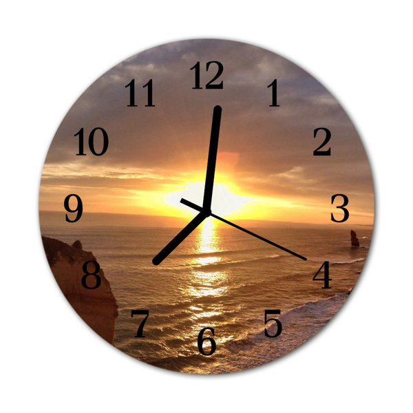 Horloge murale en verre Coucher du soleil