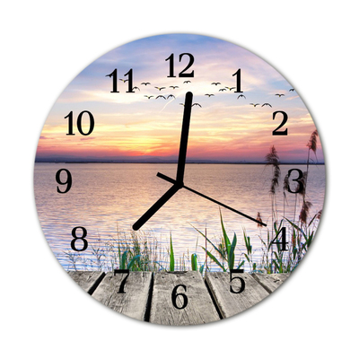 Horloge murale en verre Lac