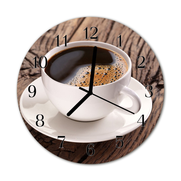 Horloge murale en verre Café