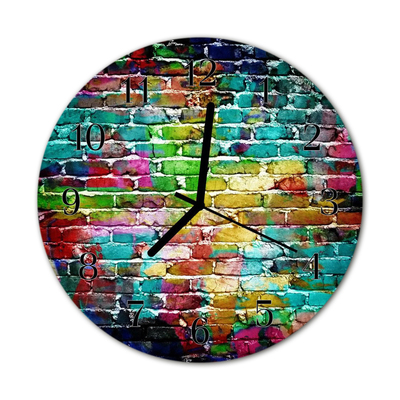 Horloge murale en verre Brique