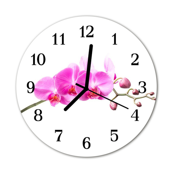 Horloge murale en verre Orchidée