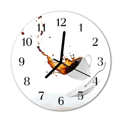 Horloge murale en verre Tasse