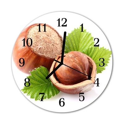 Horloge murale en verre Noisettes