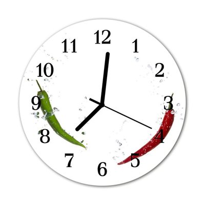 Horloge murale en verre Piments forts