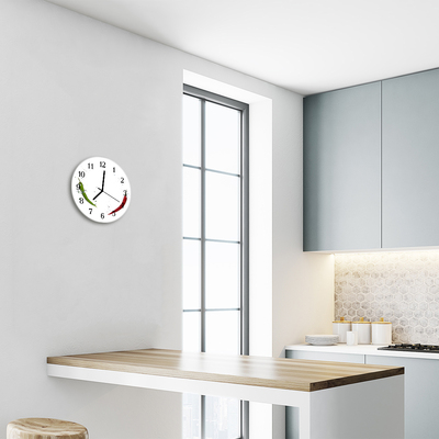 Horloge murale en verre Piments forts