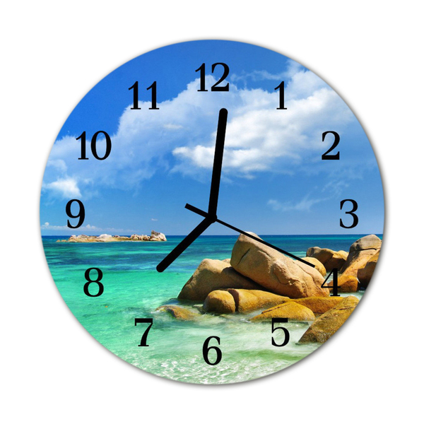 Horloge murale en verre Mer