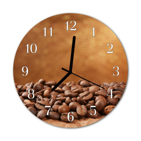 Horloge murale en verre Café en grains