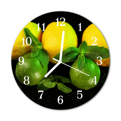 Horloge murale en verre Citrons