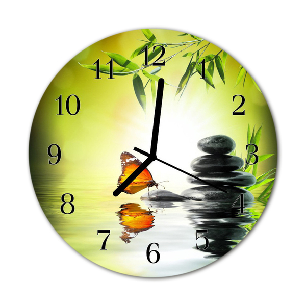 Horloge murale en verre Nature