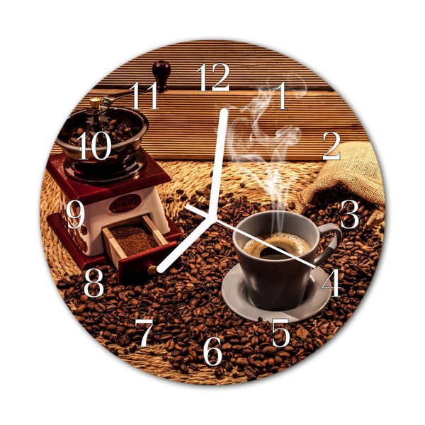 Horloge murale en verre Café en grains