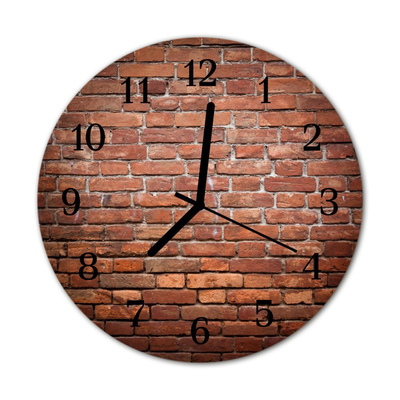 Horloge murale en verre Brique