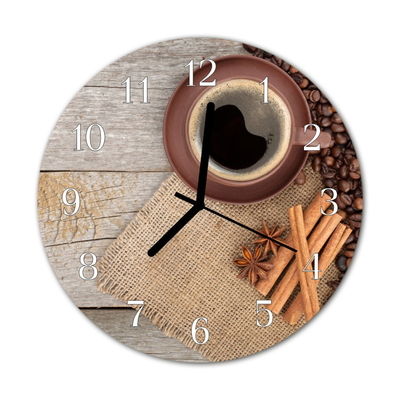 Horloge murale en verre Café en grains