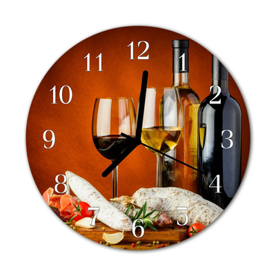 Horloge murale en verre Vin