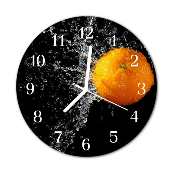 Horloge murale en verre Orange