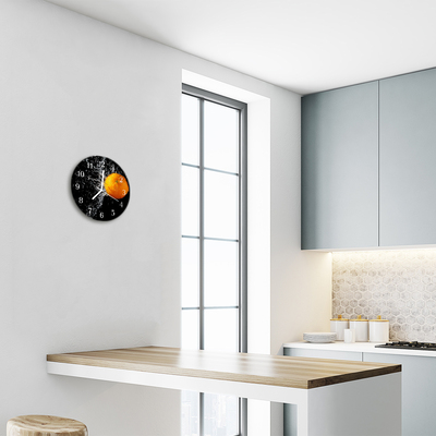 Horloge murale en verre Orange