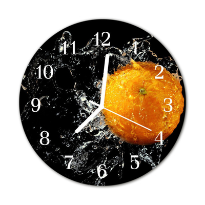 Horloge murale en verre Orange