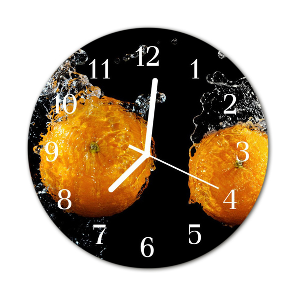 Horloge murale en verre Oranges